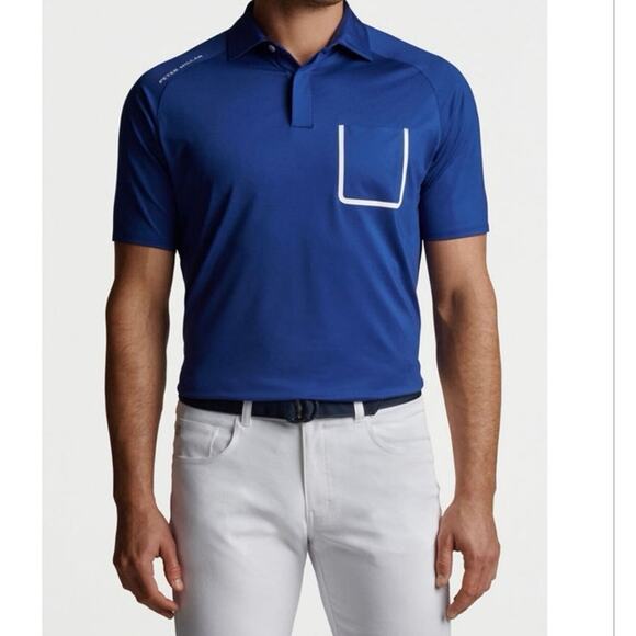 Peter Millar Men's Sport Navy Forge Performance Jersey Polo XXL 0294 - Picture 1 of 12